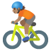 🚴🏽 person biking: medium skin tone display on Google